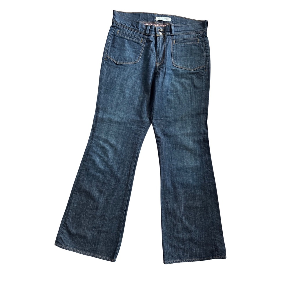 OLD NAVY Women's Classic Rise Blue Wash Jeans Pockets Wide Leg Size 12